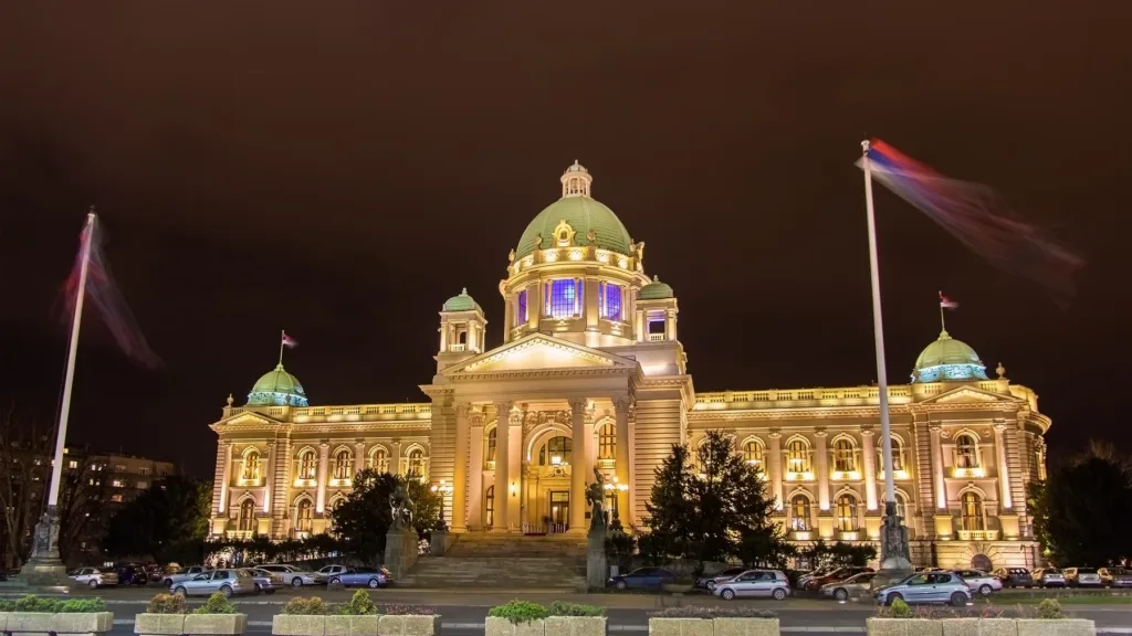 The House of the National Assembly of Serbia in Belgrade.