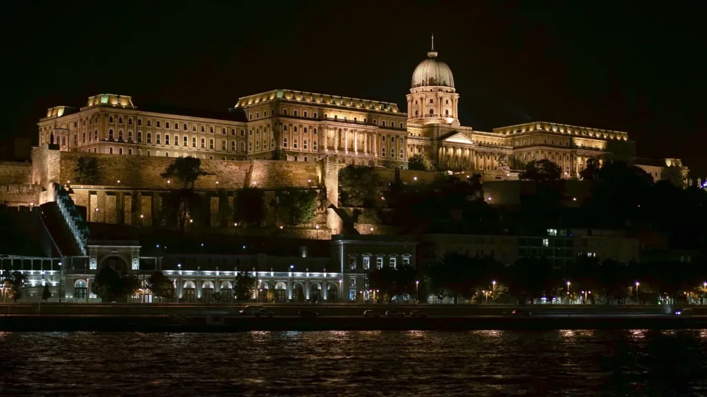 The Buda Castle district seen from below, Budapest.