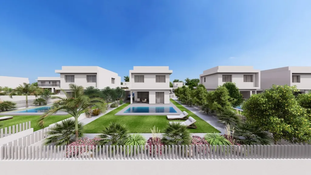 Phối cảnh dãy biệt thự TOPCY60 có vườn và hồ bơi riêng